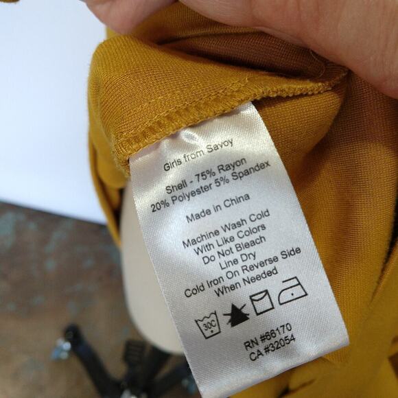 Anthropologie Girls From Savoy Fluted Goldenrod Ponte Dress Size S ASO Yellow - Picture 8 of 8